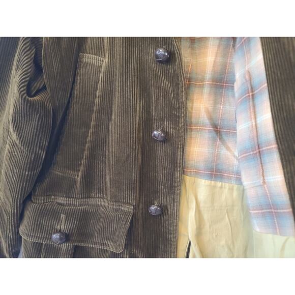 Sold! Vintage Polo Ralph Lauren Men Brown Corduroy Leather Norfolk Jacket Medium - Picture 3 of 8